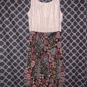 White Lace and Floral Dress